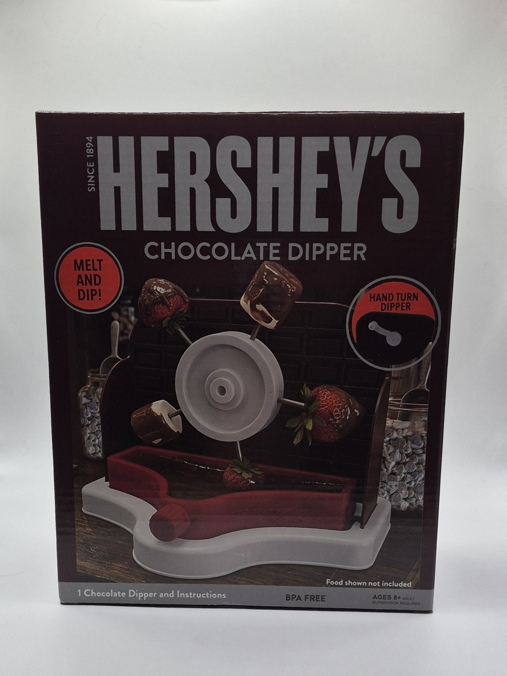 Hershey's Chocolate Hand Turn Dipper Melt & Dip Tabletop Fondue Set, New In Box